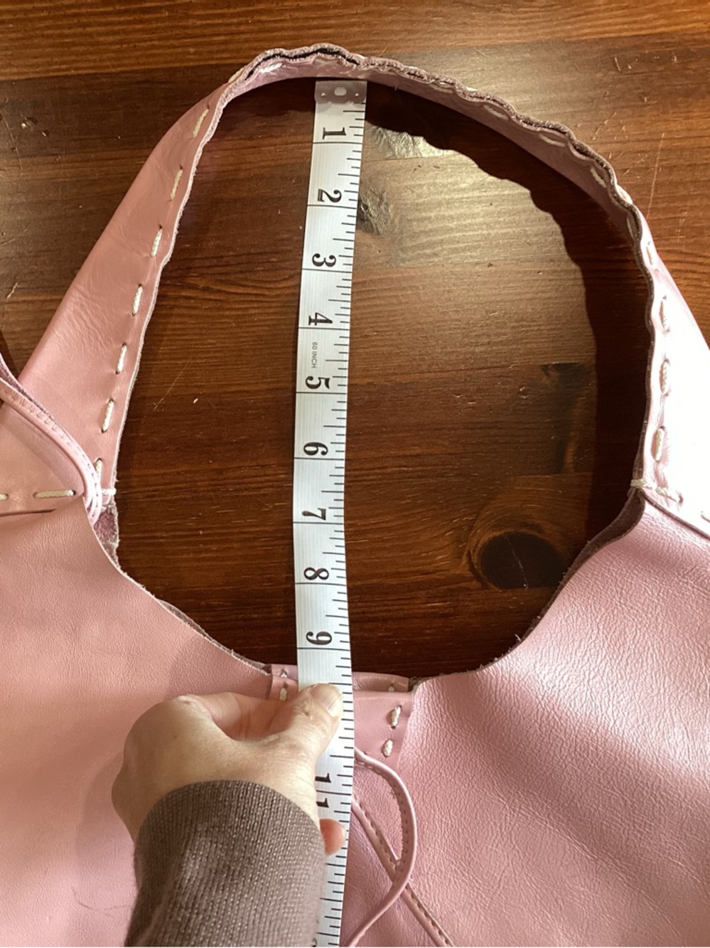 Y2K Pink Leather Bag with matching (attached) wallet, Joanel - Picture 13 of 13